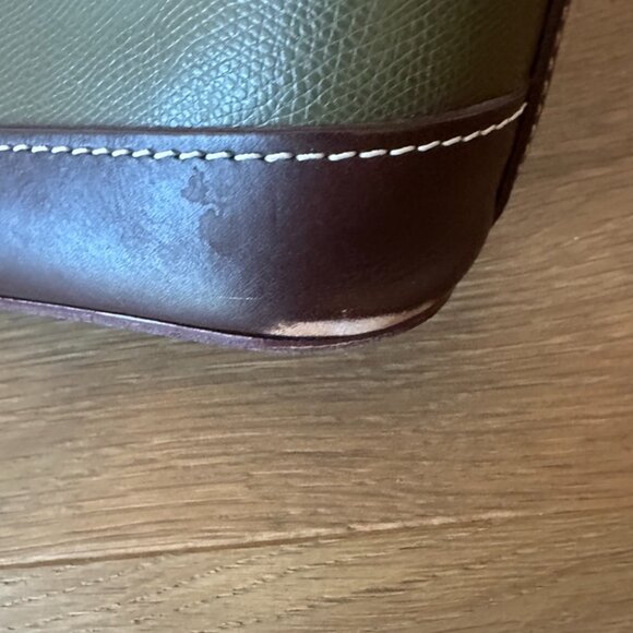 Dooney & Bourke Olive Green & Brown Leather Tote Bag - Picture 4 of 10